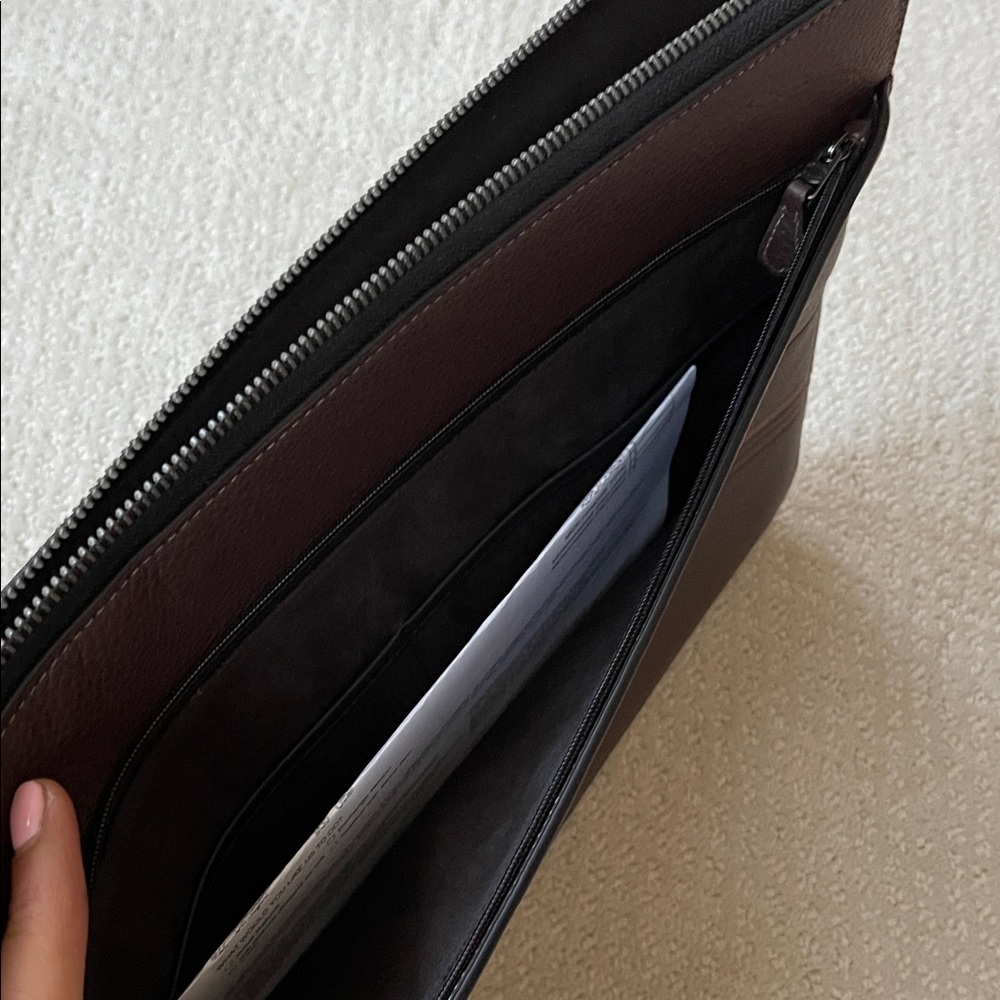 Coach Dark Brown Leather Laptop Bag - Picture 6 of 8